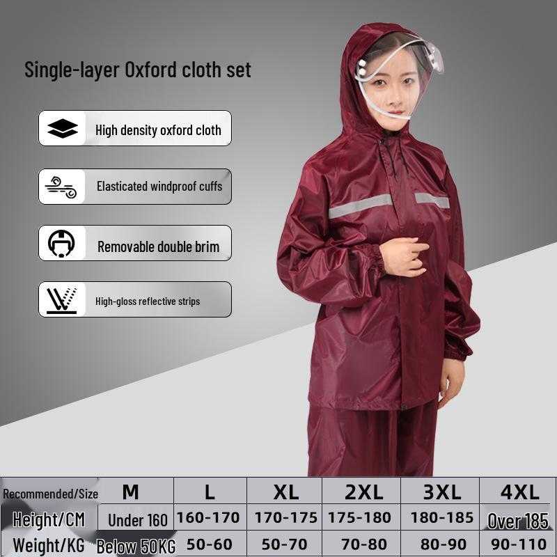 Мужской светоотражающий дождевик и брюки: Защита от сильного дождя для велоспорта/мотоспорта на открытом воздухе, раздельный стиль.