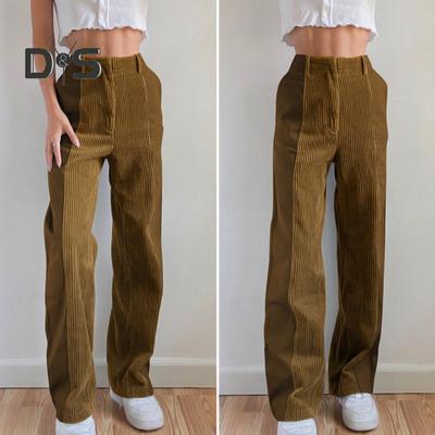 Женские брюки с высокой талией, застегивающиеся на молнию, повседневные свободные брюки в стиле пэчворк, спортивные брюки для повседневной носки