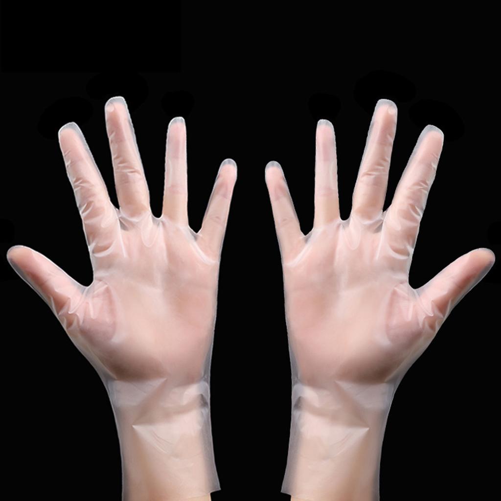 100PCS Disposable TPE Gloves Thicken Transparent Food Grade for Kitchen Baking Cooking CleaningM