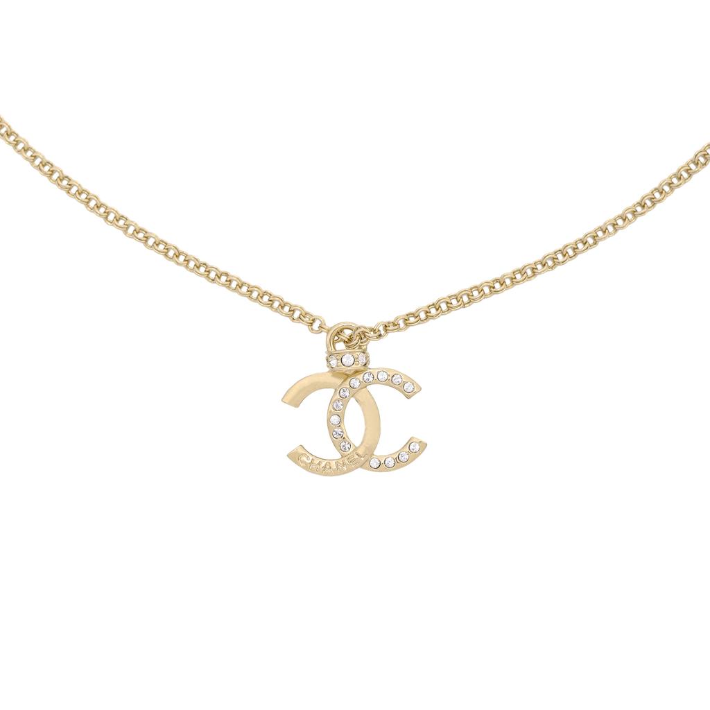 Chanel 24P Весенне-Летняя Коллекция Однотонное Двойное Подвеска-Логотип C Ожерелье Женское Ожерелье Золотое ABD105-B16157-NW375