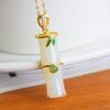Hotan Jade S925 Silver Inlaid Bamboo Newspaper Peace Pendant