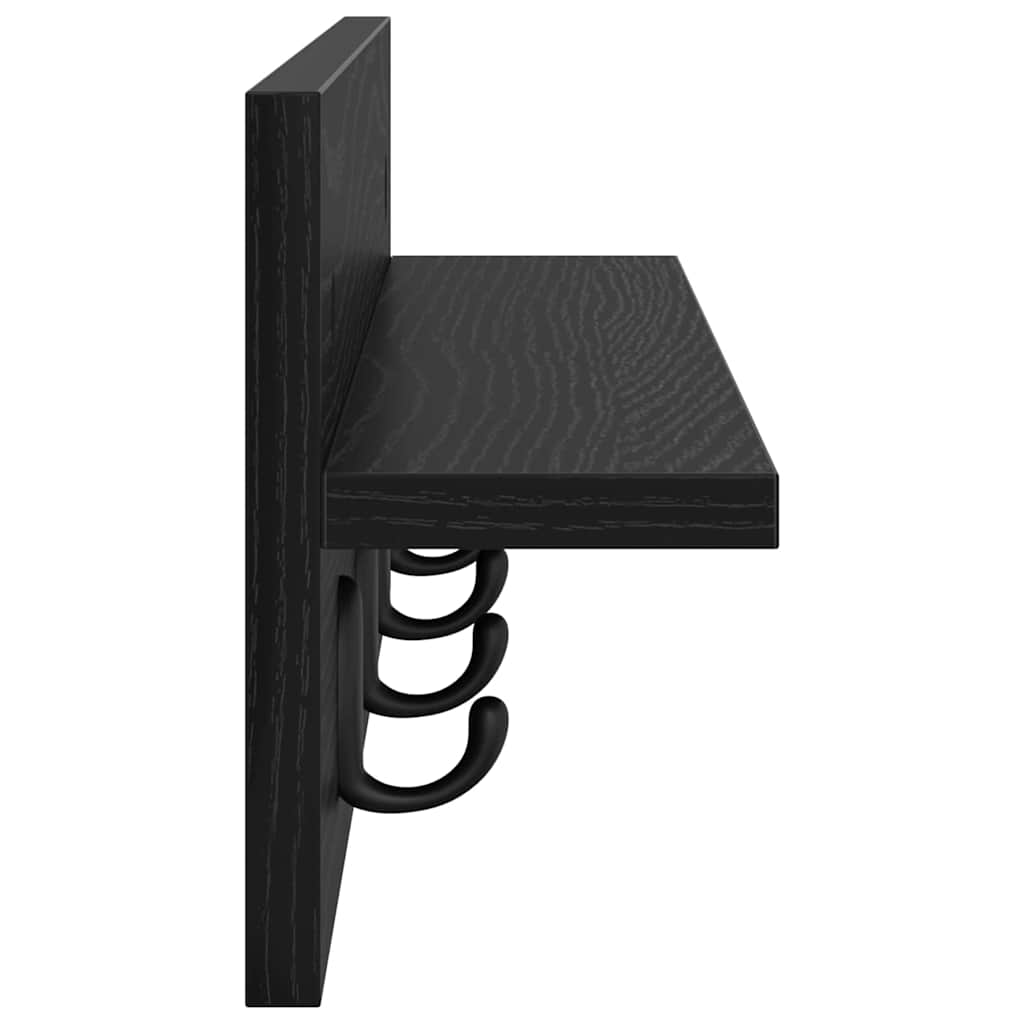 Wall Mounted Nightstand Wall Bracket Black Oak Look