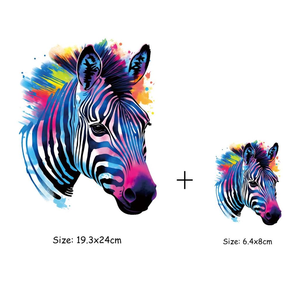 1/2pcs Zebra Head Heat Transfer Sticker, DIY Iron-On Decals For Clothes, T-Shirt Making, Pillow Decorating, Clothing Supplies & Appliques