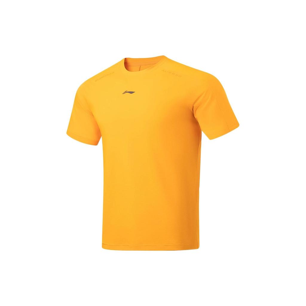 Li-Ning Fitness Series Letter Round Neck Pullover T-Shirt Men Tops Fresh-Fruit-Yellow ATST035-2