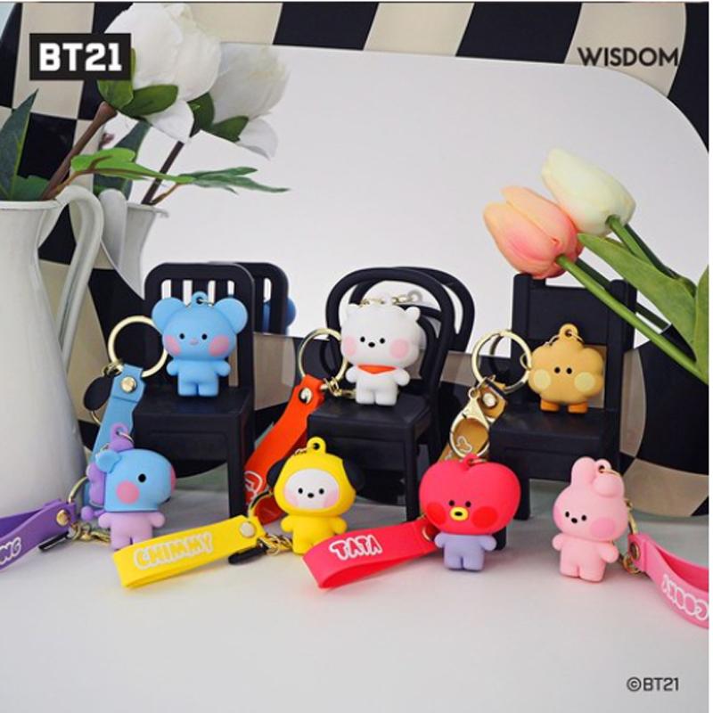 Официальный брелок для фигурки Minini BTS BT21, аутентичный брелок для фигурки