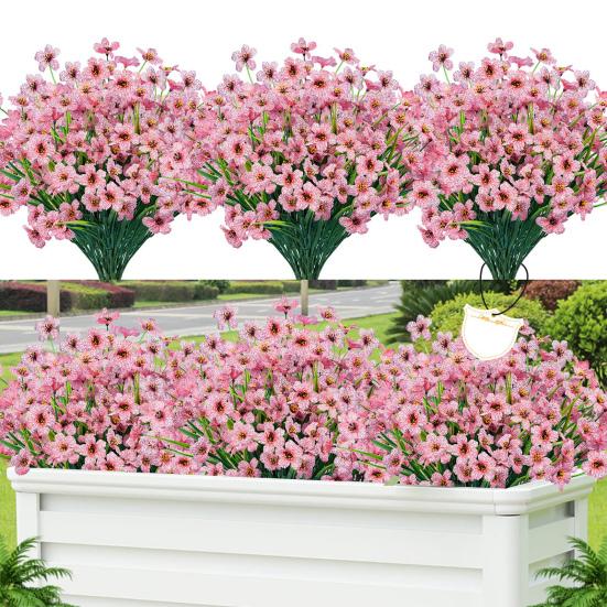 Моделирование растения, устойчивое к ультрафиолетовому излучению, не выцветает, низкие эксплуатационные расходы, 5 раздвоенных весенних трав, искусственные цветы, садовые украшения для дома