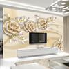 Обои 3D Fashion Luxury European Style Golden Rose Leaves Настенная живопись Hotel Living Room Backdrop Home Decor