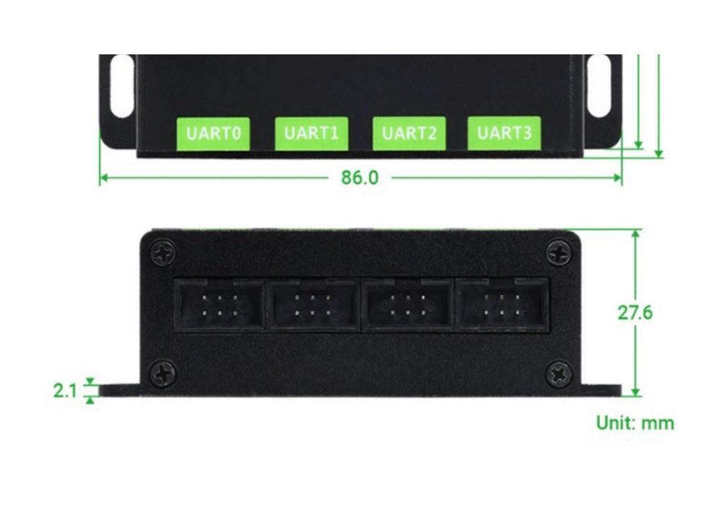USB to 4-Way TTL/UART Serial Converter Module with Aluminum Alloy Casing, Compatible with Windows 8/10/Linux