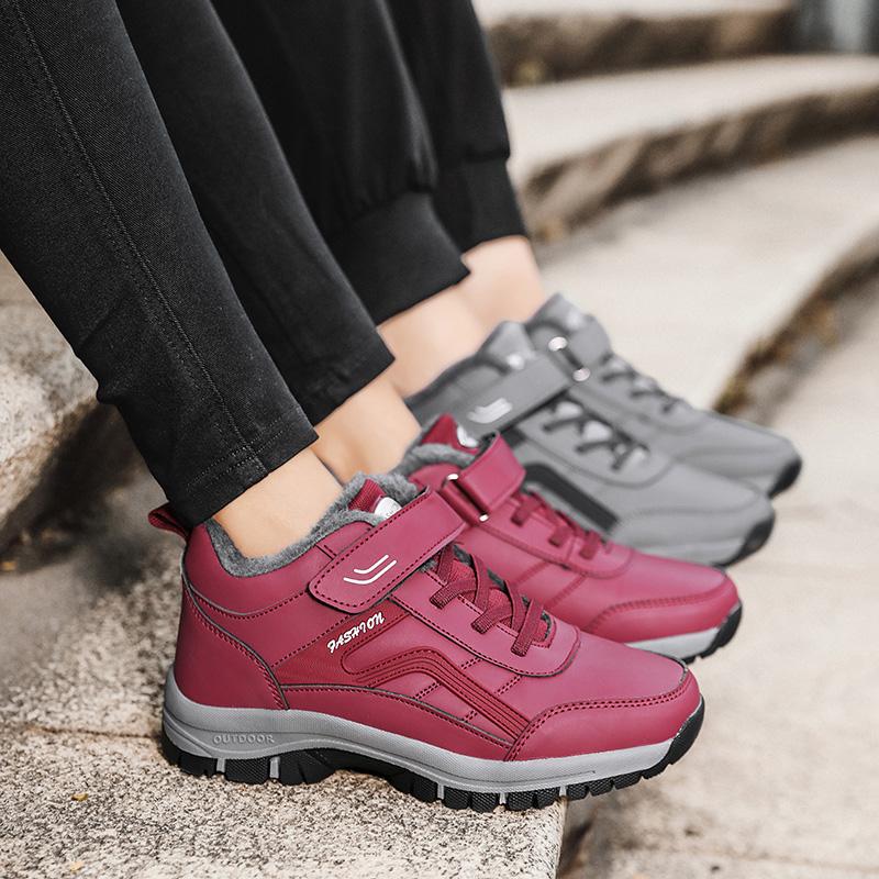 MCTIN Couple Sneakers Winter Plush Platform Warm Shoes for Women Casual Anti Slip Walking Shoes Men