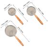 304 Stainless Steel Flour Sieve With Wooden Handle Fine Mesh Food Strainer Residue Filter Spoon Colander Kitchen Accessories