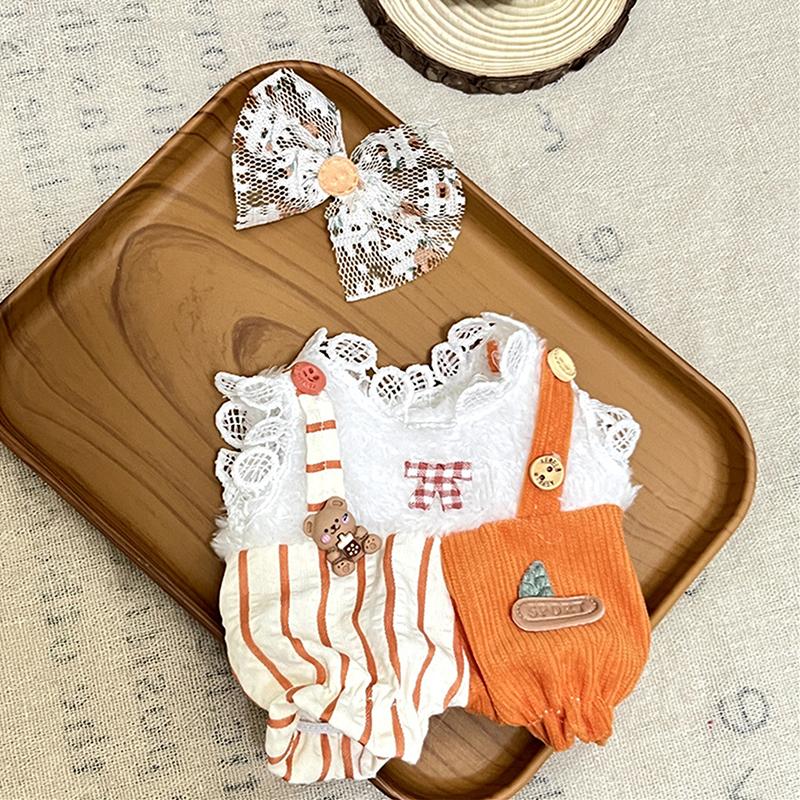 20 см хлопковая кукла, милые платья принцессы, комбинезон, футболка, плюшевая кукла, одежда, юбка с повязкой на голову, комплект платьев, аксессуары для кукол