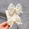 2Pcs Women Fashion Ribbon Floral Design Travel Casual Hair Accessory Elegant Hair Clip Elegant Lace Bow Hairpins