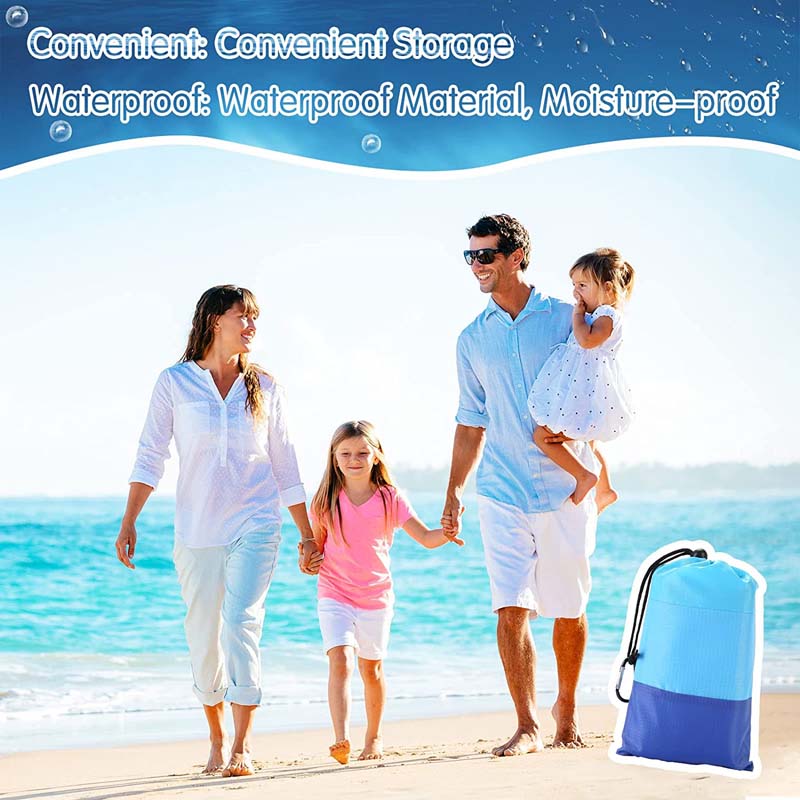 Пляжное одеяло с защитой от песка, большие размеры 83 x 78 дюймов, одеяла для пикника без песка, водонепроницаемый легкий коврик для 2-4 взрослых, путешествия, кемпинг