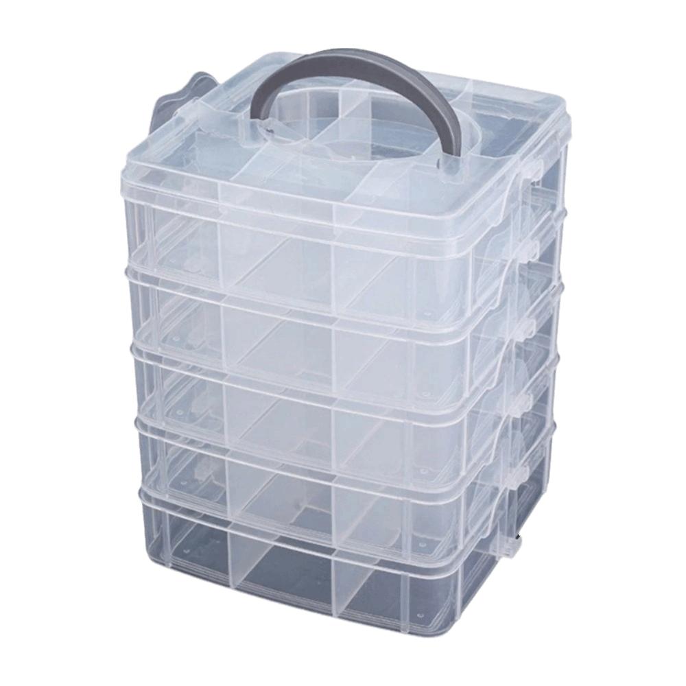 4/5/6-Layer Stackable Transparent Storage Box Handheld Organizer Multi-layer Storage Box Portable Tool Storage Box