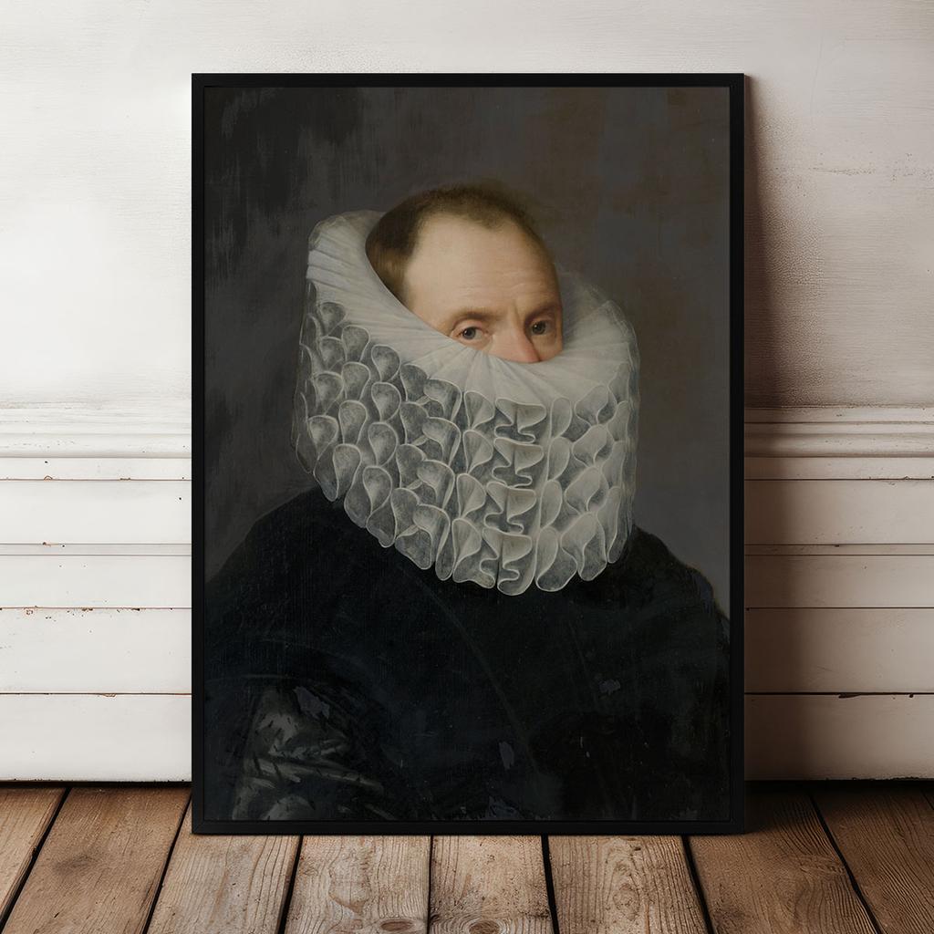 Plakat portret biała koronka