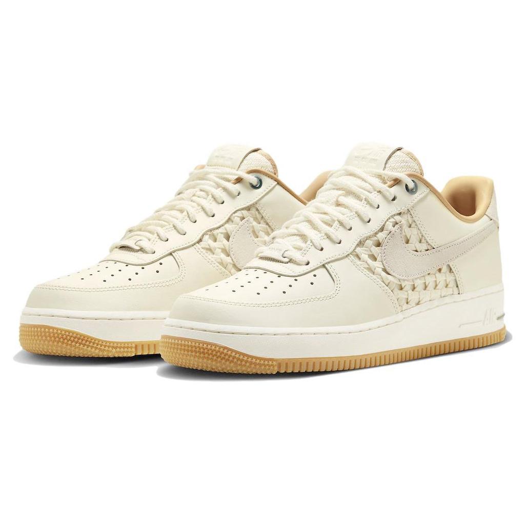 Nike Air Force 1 Low 07 Premium NAI-KE Bamboo Weave Unisex Sneakers Pale-Ivory Phantom-Pake-Ivory-Ivory-Oil-Green FN0369-101