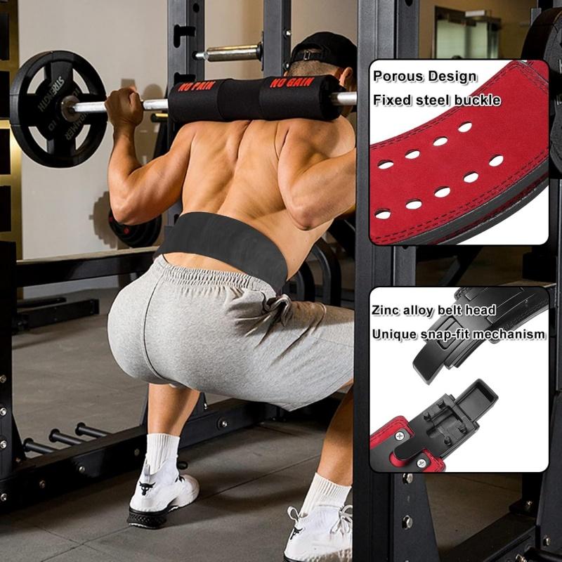Weightlifting Belt for Squat Barbell Powerlifting Adjustable Leather Waist Support Bodybuilding Exercise Fitness Protective Belt
