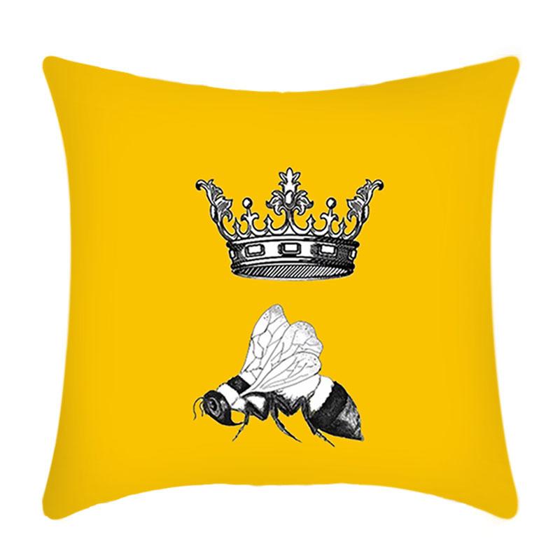 New Yellow Geometric Pillowcase Nordic Living Room Sofa Solid Color Plush Pillow Cover