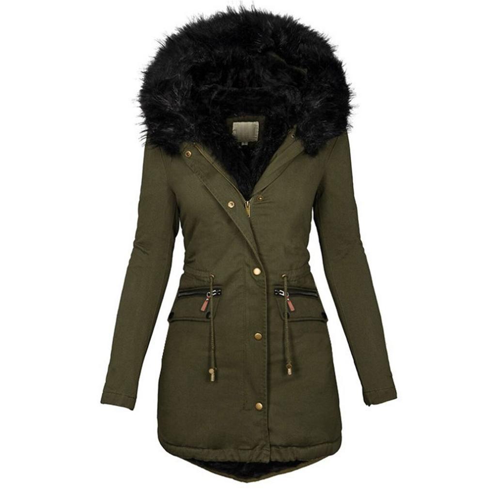 Women's Fashion Cotton-padded Coat Lamb Wool Cotton-padded Coat With Fleece Hooded Coat