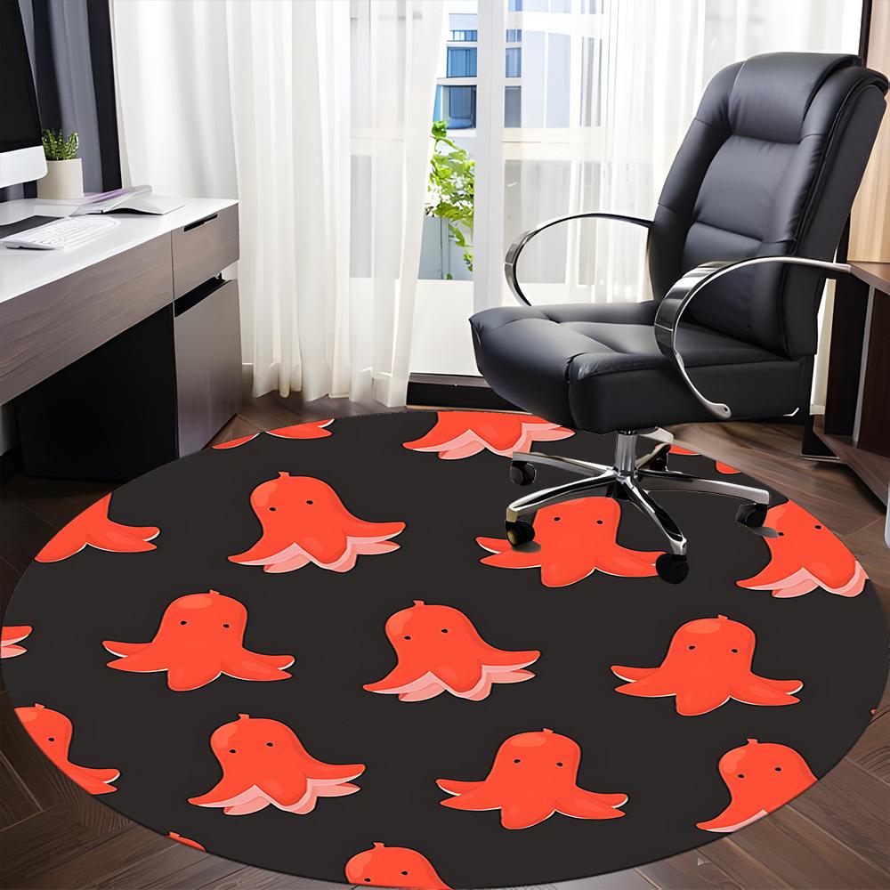 1pc Octopus Pattern Office Round Rug, Non-slip, Soft and Durable Office Rug for Interior Decoration, Perfect for Office, Beautiful Decoration yy260312