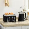 Electric Stainless Steel Kettle and Toaster Set, 3000W 1.7L UK Strix Thermostat Fast Boil Kettle w/ Limescale Filter, Cool Touch Body