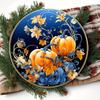 1 шт. Металлическая круглая табличка «Осенняя тыква», Эффектный цветочный и тыквенный дизайн, Осенний праздничный подвесной декор для дома и сада