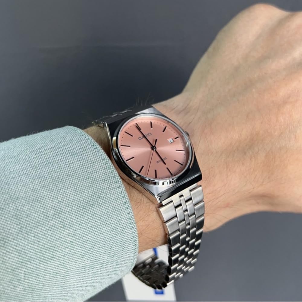 Casio Enticer Analog Pink Dial Retro Men's Men's MTP-B145D-4AVDF (А2200), Серебро,
