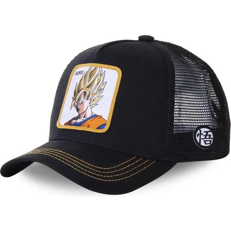 Новая кепка Dragon Ball Son Goku, летняя кепка для путешествий, мужская кепка с вышивкой в стиле хип-хоп, солнцезащитный козырек, регулируемая сетчатая кепка для дальнобойщика