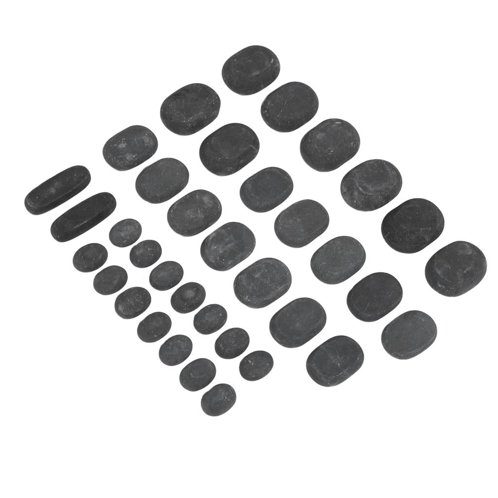 36 шт. набор базальтовых горячих камней 4 размера круглой формы для релаксации тела базальтовые горячие массажные камни для СПА
