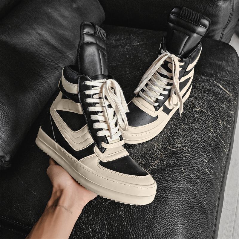 Мужские высокие ботильоны 2025 Осень Кроссовки Ретро Дизайнерская Платформа Высокое Качество Удобные Нескользящие Уличные Короткие Ботинки