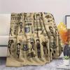 1 шт. Фланелевое одеяло с принтом «Атака титанов», Высокое качество, Для всех сезонов, Декор для дома, Тепло и комфорт, Идеально для рождественских подарков