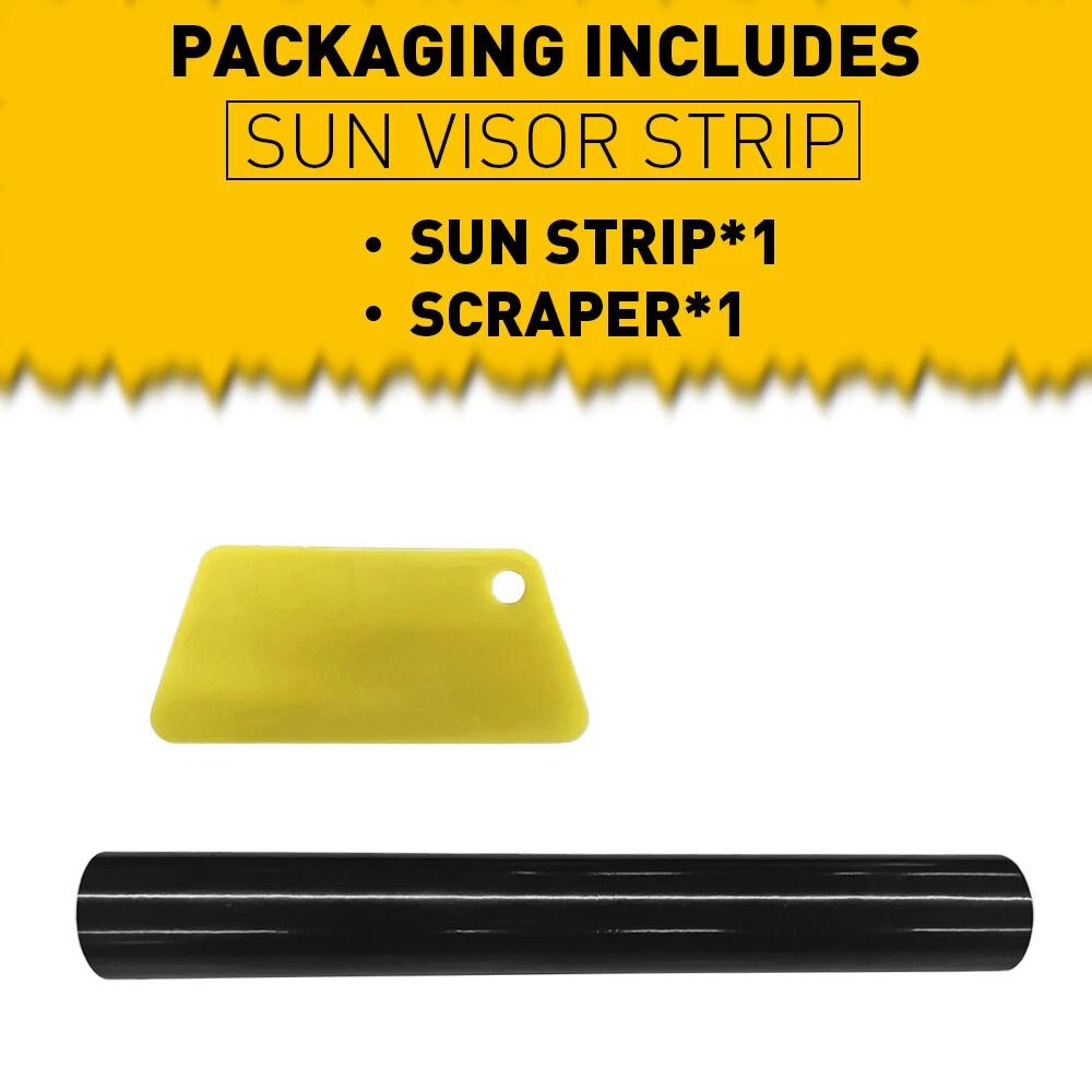 Universal Car Window Sun Visor Strip Tint Film Front Windshield Shade Sticker Windshield Banner Decal with Fitting Tool