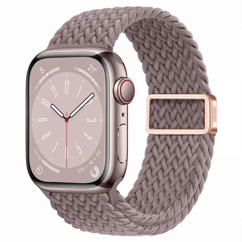 Совместимо с Apple Watch S10, iWatch 11, Xiaomi 9, Huawei; Нейлоновый ремешок с магнитной пряжкой "Радуга".