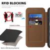 For iPhone 16 Case Compatible with MagSafe RFID Blocking Card Holder Leather Phone Cover