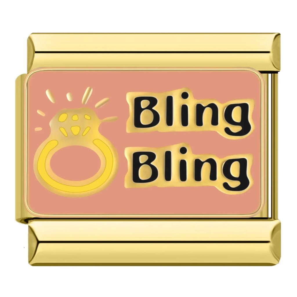 Hapiship Rose Lucky Dream Heart Jesus Lightning Police Italian Charm Links Fit 9mm Stainless Steel Bracelet Jewelry Making DJ043