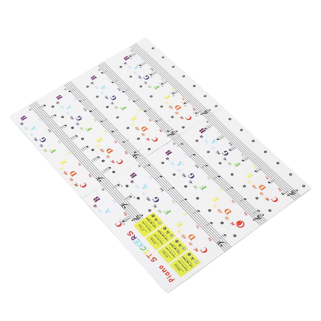 Piano Keyboard Stickers Multipurpose Removable Transparent Piano Keyboard Note Labels for 88 61 49 3