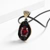 Luxury AAAA Red Large Zircon Pendant Fashion Black Gold Jewelry Irregular Oval Shape Pendant Women's for Necklace