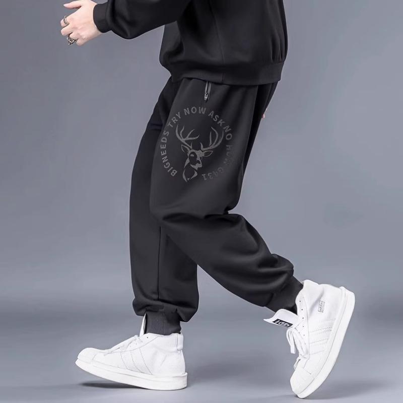 Трендовые мужские брюки оверсайз свободного кроя с прямыми штанинами и широкими штанинами, повседневные эластичные спортивные брюки с драпировкой