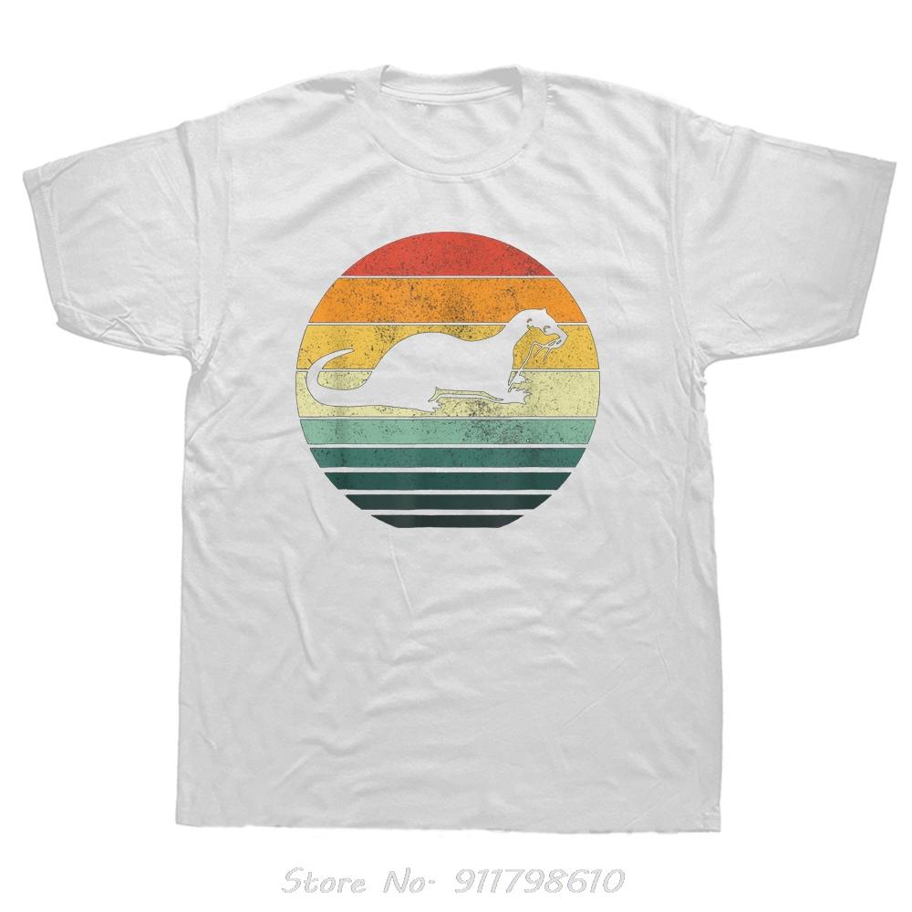 Забавная футболка оверсайз Выдра Животное Закат Ретро Винтаж Мужская одежда Уличная одежда Фитнес Футболка Летний стиль Хлопковая футболка