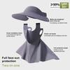 Женская шляпа с защитой лица, солнцезащитная дышащая однотонная шляпа от солнца