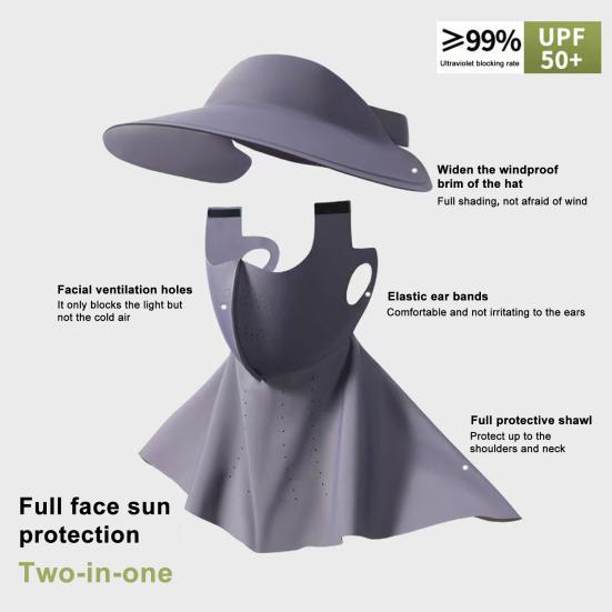 Женская шляпа с защитой лица, солнцезащитная дышащая однотонная шляпа от солнца