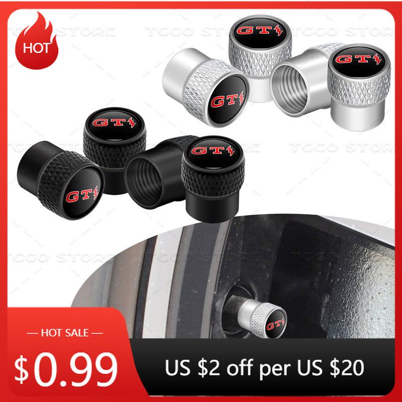For VW VOLKSWAGEN 2026 New 4pcs Car Wheel Tire Valve Core Cap Dust Proof Covers For GTI Lightning Logo Golf MK3 MK4 MK5 Polo Tou