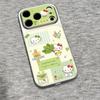 Зеленый Чехол для Телефона Hello Kitty Совместимый с Apple 17 Pro Max с Серебристой Рамкой и Полным Покрытием