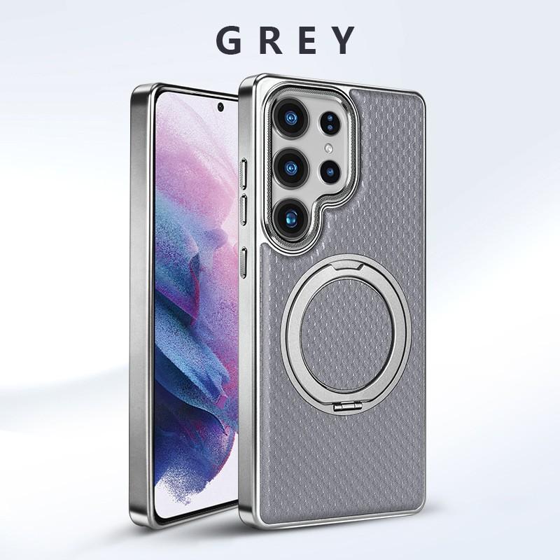 Premium Matte Leather Case With 360 Rotating Stand Galaxy S26 Ultra S25 S24 S23 Shockproof Magnetic