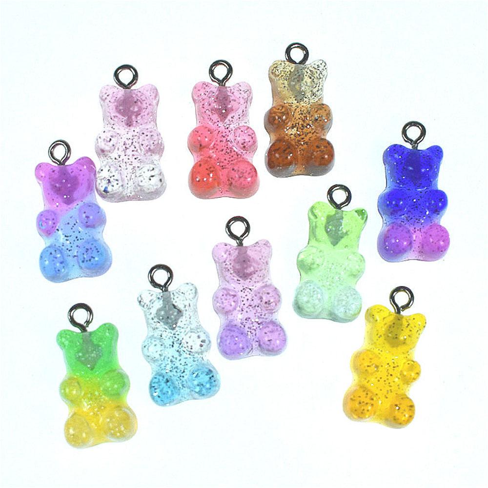 Resin For Earrings Necklace Making Charms DIY Decoration Jewelry Findings Gummy Bear Pendant