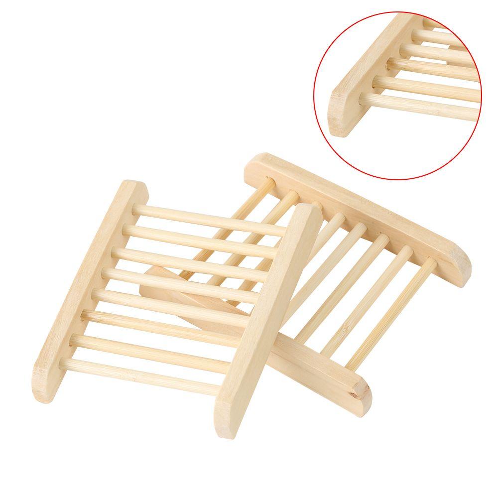 Home & Living Drain Tray Holder Bamboo Leaking Water Soap Holder Storage Box Sponge Plate Soap Dish