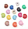 Двусторонние бисквитные шармы Эмаль M Дизайн с подтеками для DIY украшений 2 или 10 шт.