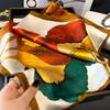 Luxury Floral Print Silk Square Scarf Women Soft Satin Kerchief Hairband Neckerchief Head Hijab Lady Headband Foulard Bag Ribbon