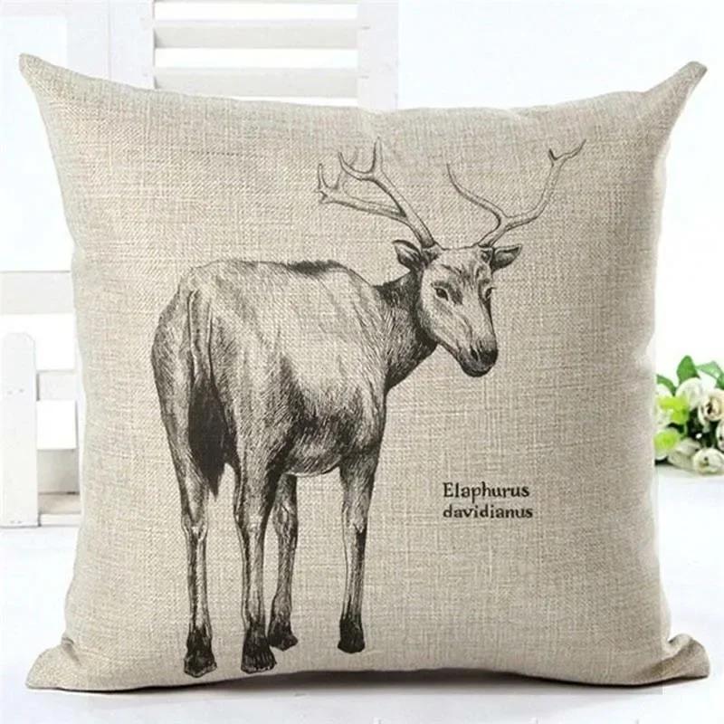 Прямая доставка, новый 24 стиля, льняная наволочка с геометрическим оленем, наволочка в скандинавском стиле, домашняя декоративная наволочка