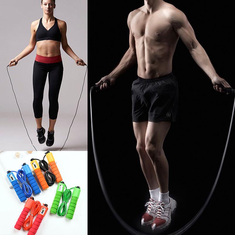 Jump Ropes with Counter Sports Fitness Adjustable Fast Speed Counting Skip Rope Skipping Wire